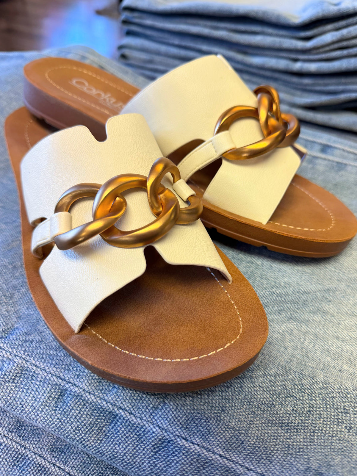 Corky's Chain Letter Sandal | Ivory