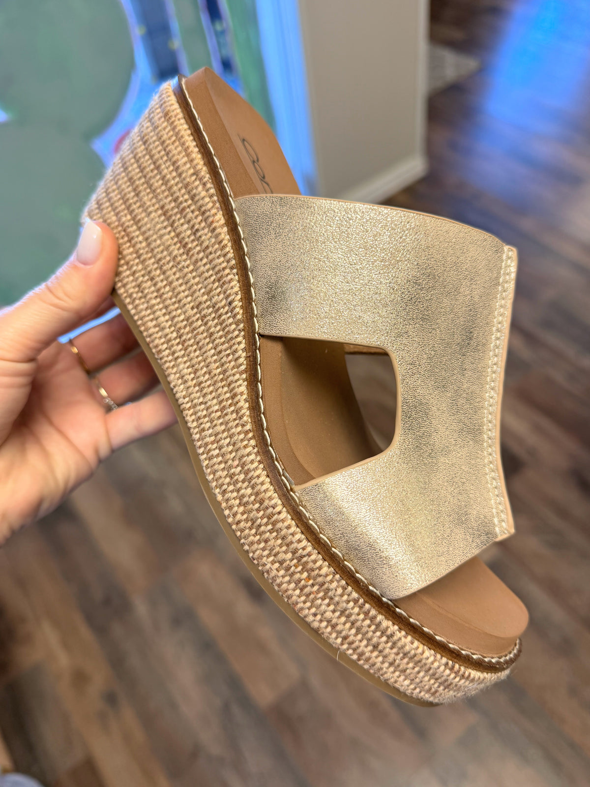 Corky's Kiss N Tell Sandal | Washed Gold Metallic