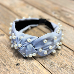 Pearl Knot Headband | Grey