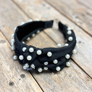 Pearl Knot Headband | Black