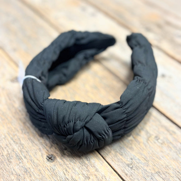 Puffer Knot Headband | Black