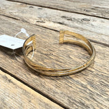 Flat Twisted Cuff Bracelet | Gold