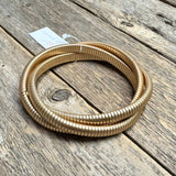 Twisted Stretch Triple Bracelet | Gold *LARGE FIT