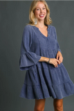 Mineral Wash Cotton Dress | Navy