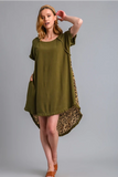 Leopard Linen Fishtail Dress | Army