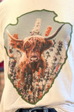 Highlander Cow Arrowhead Tee | Vintage Cream