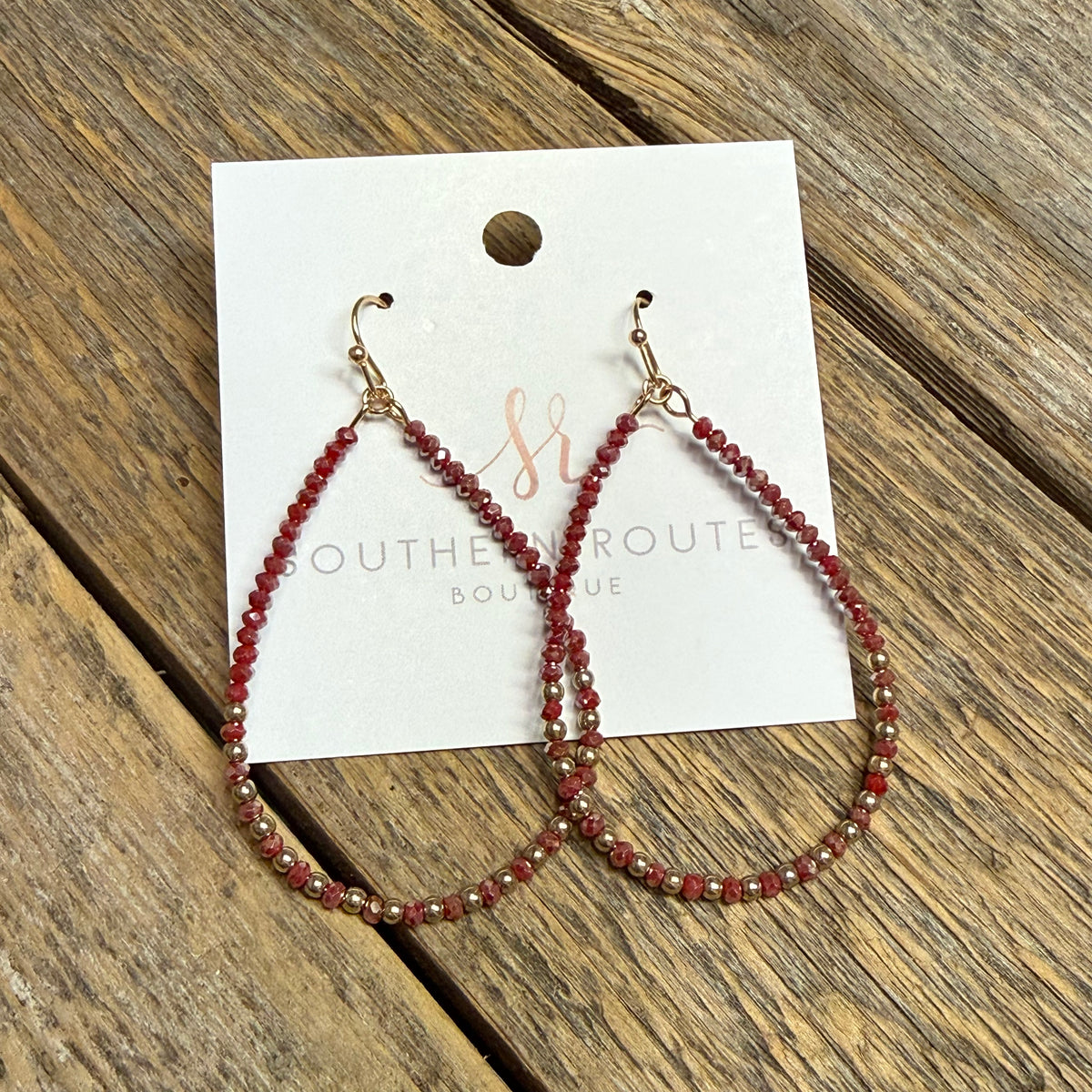 Beaded Teardrop Earrings | Rosewood