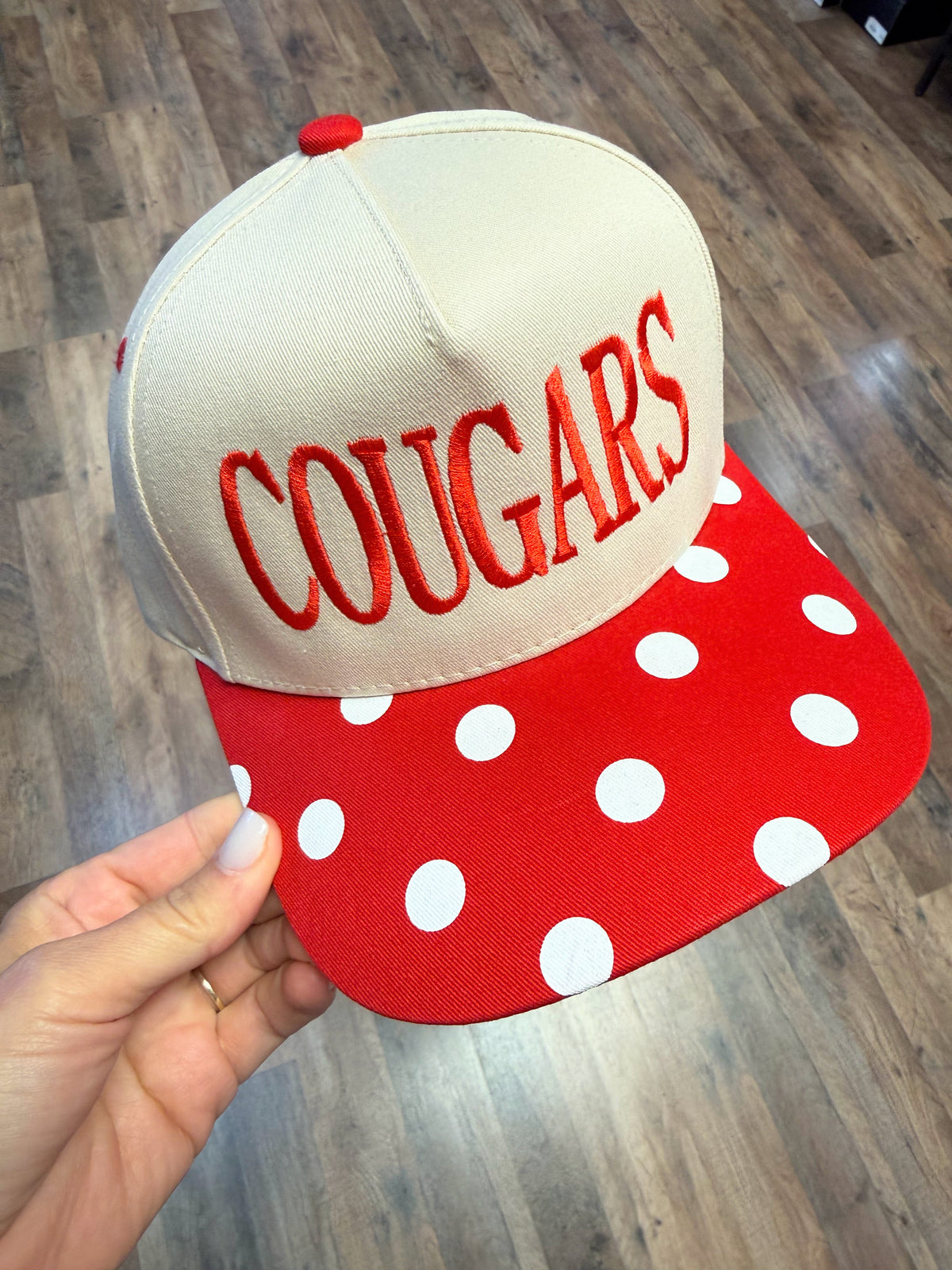 Cougars Polka Dot Trucker Cap | Red
