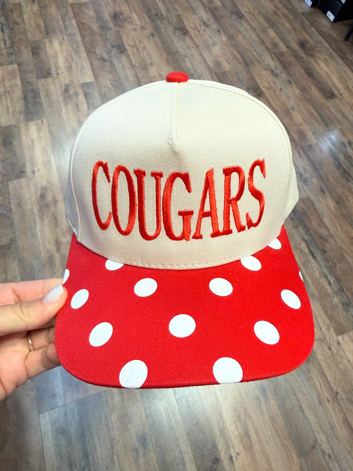Cougars Polka Dot Trucker Cap | Red