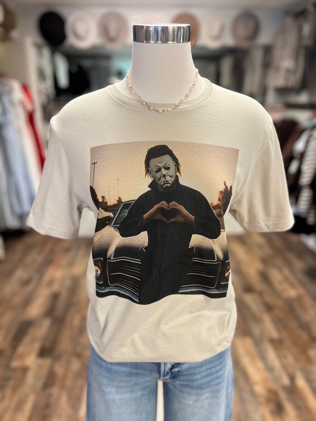 Michael Myers Heart Hands Tee | Natural