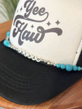 Yee Haw Foam Trucker Cap + Jewelry Charm | Black