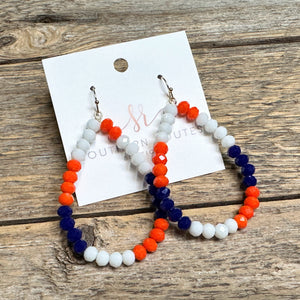Astros Beaded Teardrop Earrings