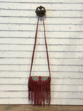 Wrangler Suede Leather Fringe Crossbody | Mulberry