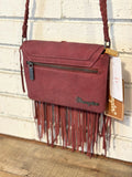 Wrangler Suede Leather Fringe Crossbody | Mulberry