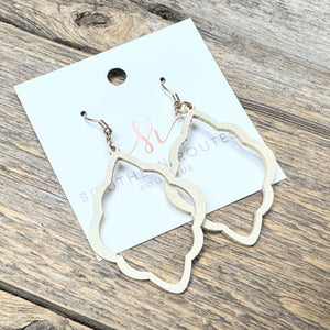 Open Filigree Wood Earrings | Cream