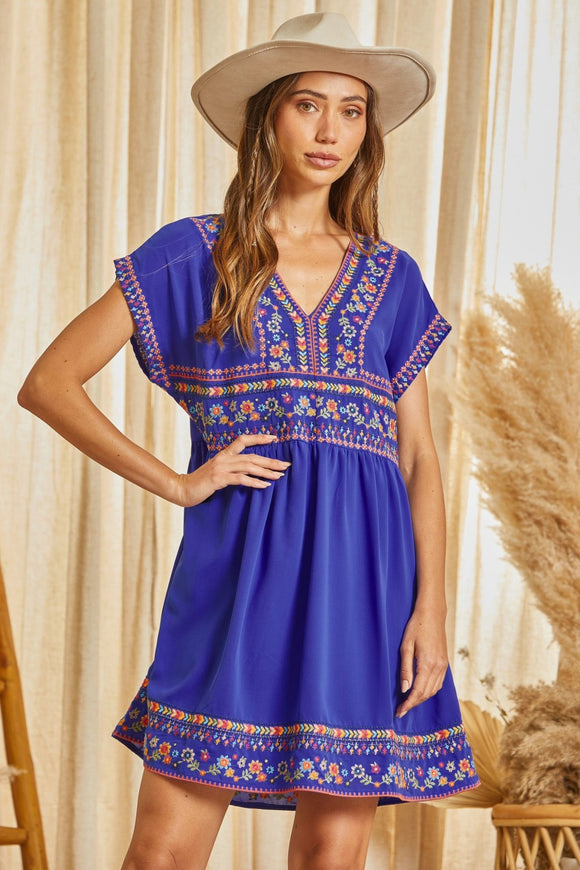 Savanna Jane Embroidered Dress | Royal Blue