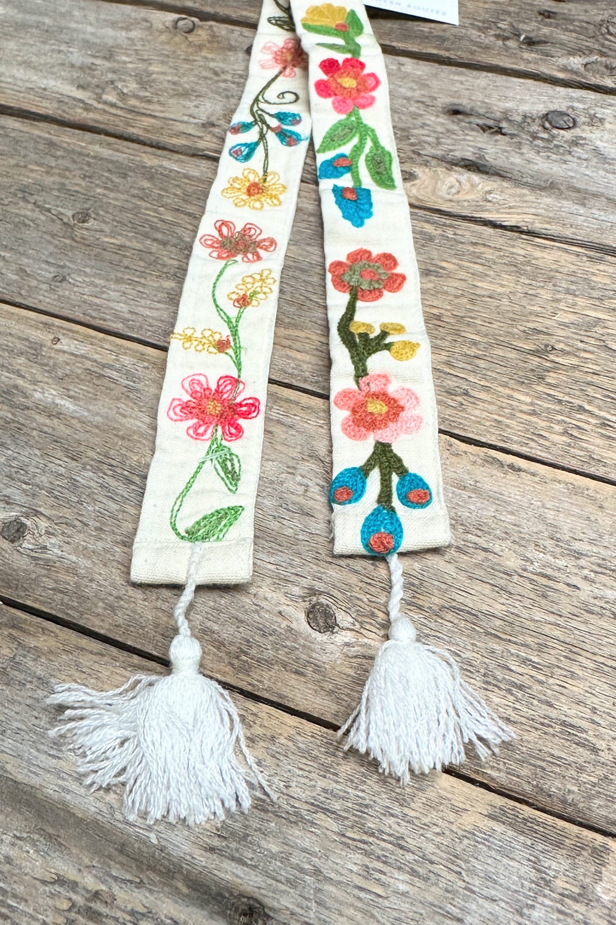 Embroidered Floral Hat Band | Cream