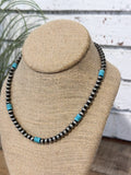 Western Turquoise Accent Necklace | Silver