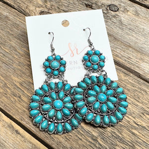 Western Stone Earrings | Turquoise+Silver