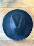 Vegan Suede Pencil Brim Rancher Hat | Black