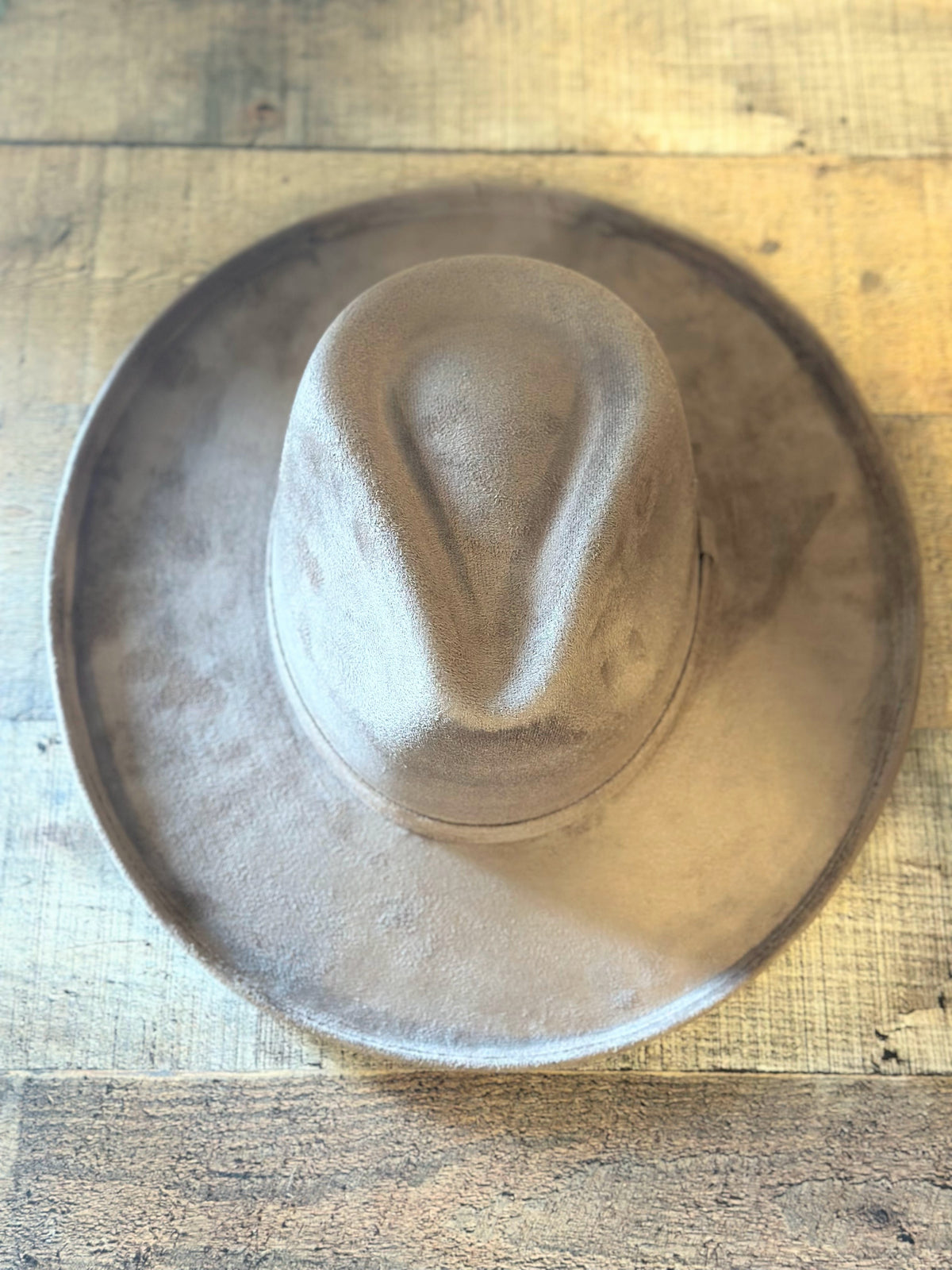 Vegan Suede Pencil Brim Rancher Hat | Dark Taupe