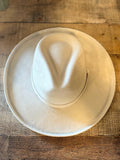 Vegan Suede Pencil Brim Rancher Hat | Ivory