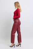 Judy Blue Faux Leather Pants | Burgundy