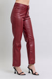 Judy Blue Faux Leather Pants | Burgundy