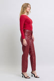 Judy Blue Faux Leather Pants | Burgundy