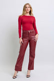 Judy Blue Faux Leather Pants | Burgundy