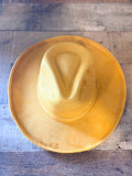 Vegan Suede Pencil Brim Rancher Hat | Mustard