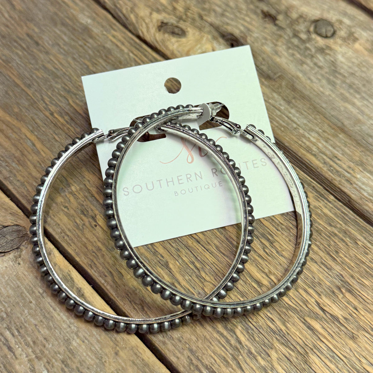 XLarge Western Hoop Earrings | Silver