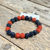 Sparkle Bead Stretch Bracelet | Navy+Orange