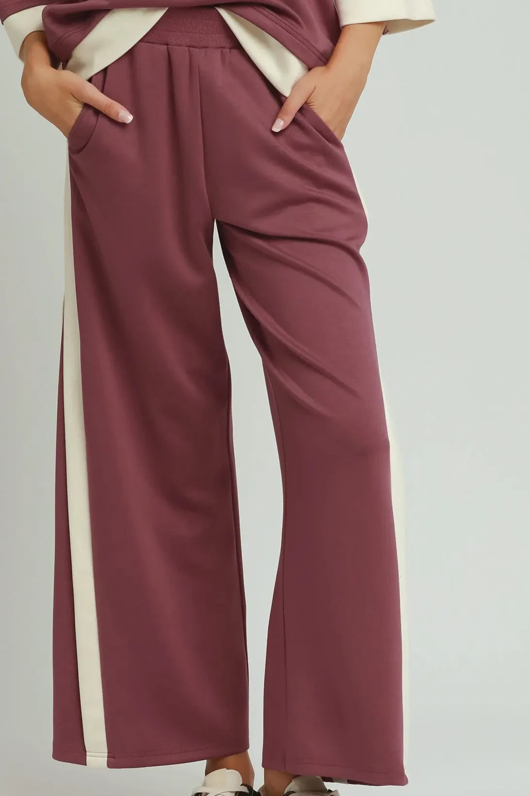 LuxeKnit Colorblock 2 Piece Set | Marsala