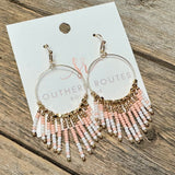Beaded Tassel Earrings | Blush