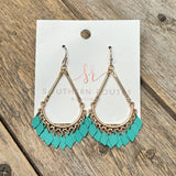 Matte Drop Tassel Earrings | Turquoise