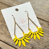 Flower Leaf Earrings | Yellow