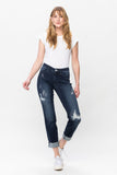 Judy Blue Double Cuff Boyfriend Jeans | Mid Rise