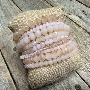 Beaded Stretch Bracelet Set | Blush Mix