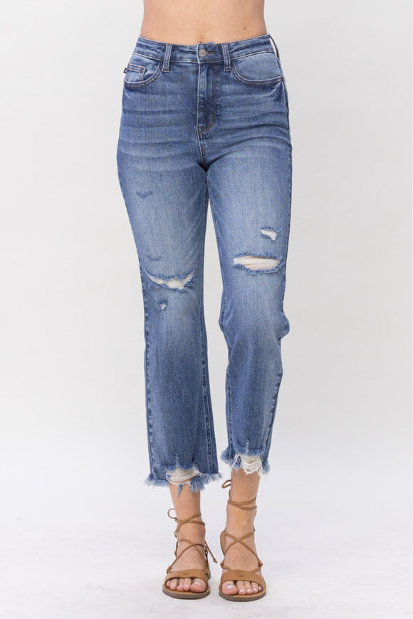 Judy Blue Jeans | High Waist Destroy Cropped Straight