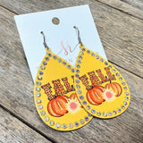 Fall Pumpkins Rhinestone Metal Earrings