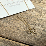 Ribbon Bow | 18k Gold Dipped Necklace+Earring Set