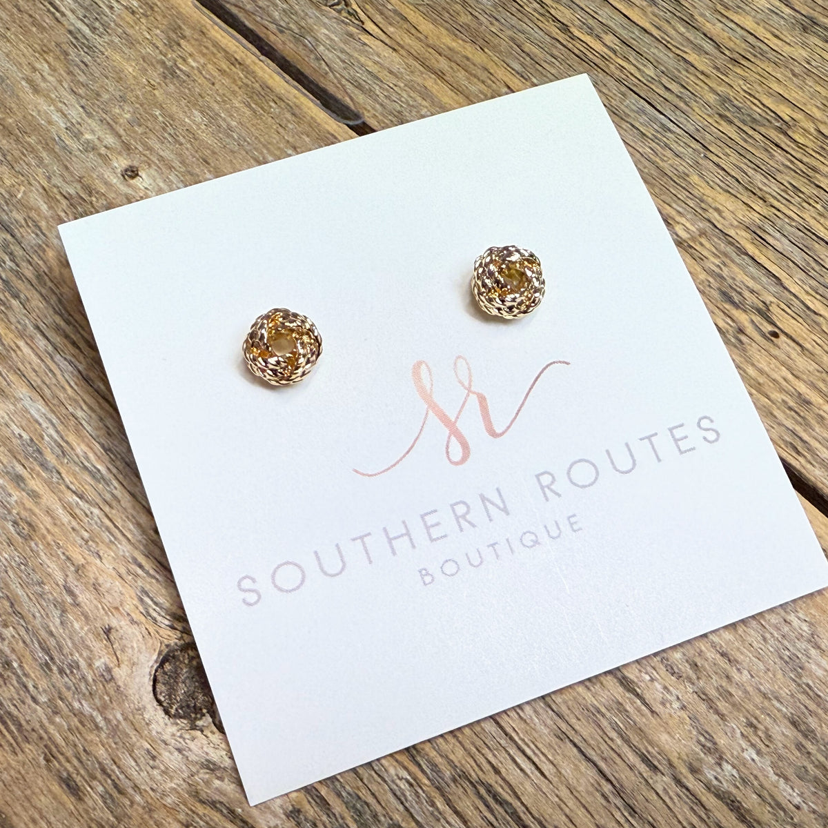 Knotted Stud Earrings | Gold