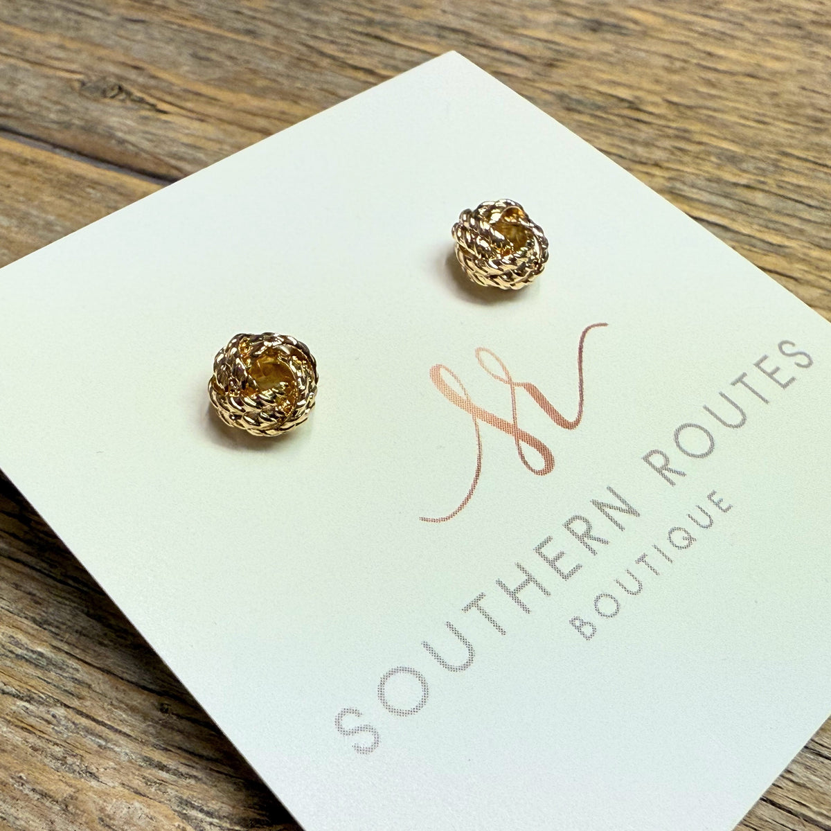Knotted Stud Earrings | Gold