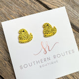 Crystal Peep Stud Earrings | Yellow