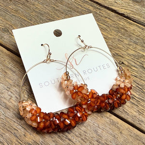 Floral Circular Earrings | Rust Mix
