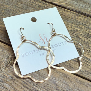Hammered Clover Earrings | Gold