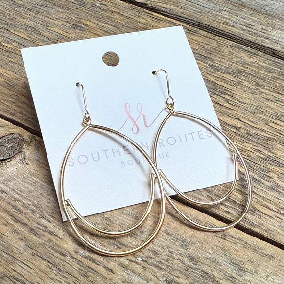 Layered Oval Earrings | Gold