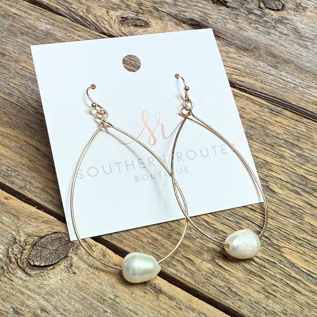 Pearl Detail Teardrop Earrings | Gold
