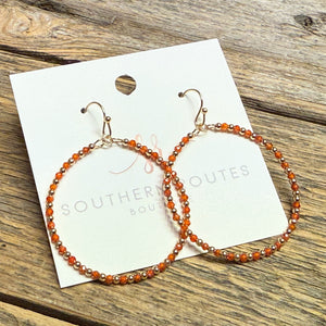 Beaded Circular Earrings | Orange